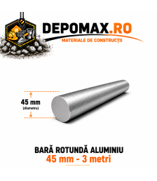 Bara rotunda aluminiu 45 mm, 3 metri, EN AW-6082